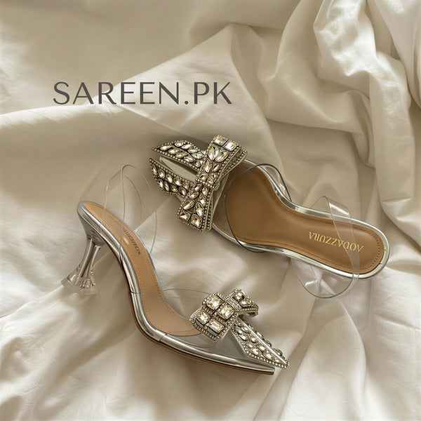 Élise Bow Heels - Silver