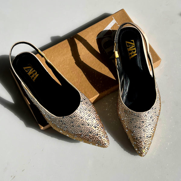 Z-R Slingback Flats - Golden